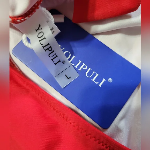 NWT Red One Piece Swimsuit Size L - Picture 5 of 6